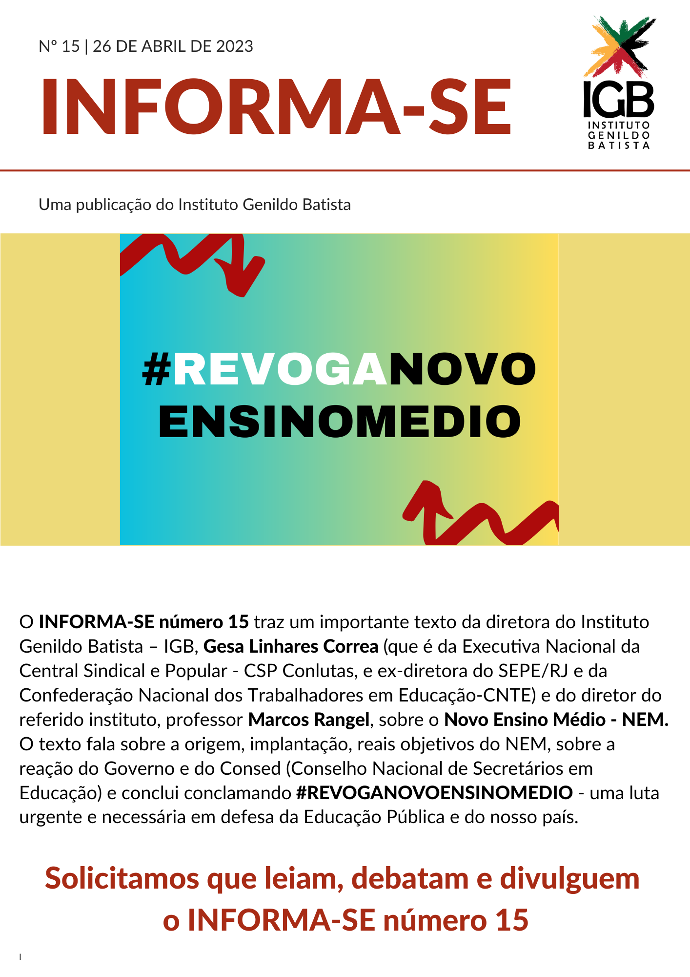 INFORMA-SE Número 31 – Agosto de 2024 | Instituto Genildo Batista